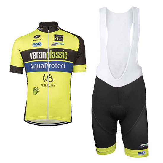 UCI Fietsshirt Met Korte Mouwen 2017 en Korte Koersbroek geel